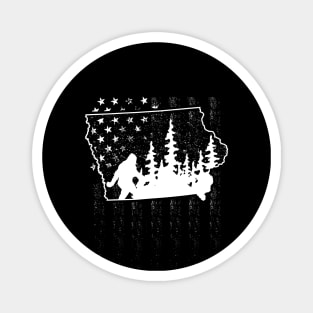 Iowa Bigfoot American Flag Magnet